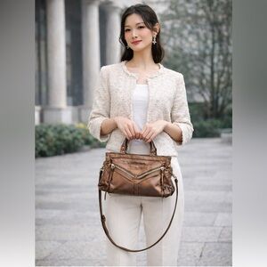 BOTKIER Trigger Metallic Leather satchel